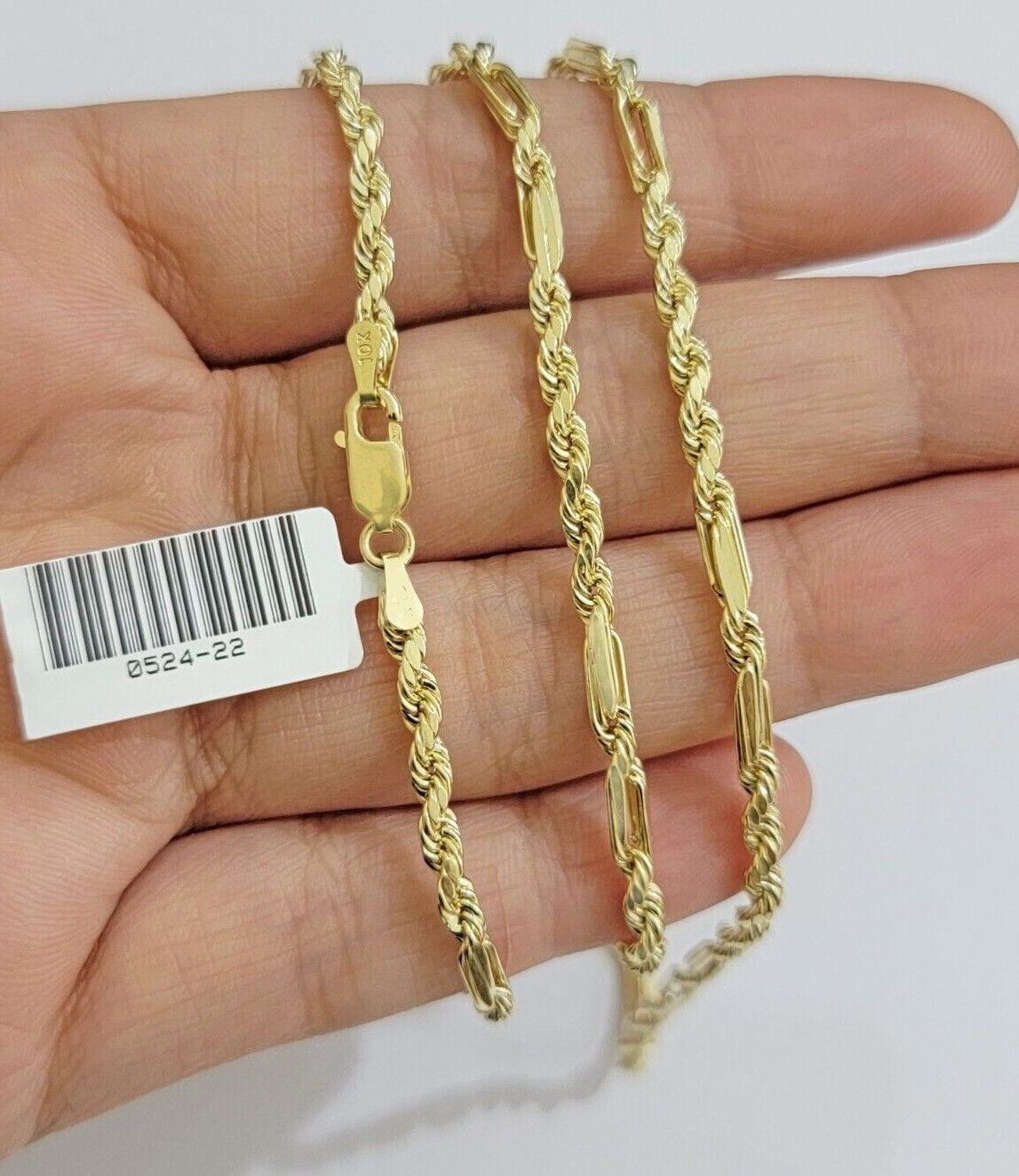 Real 10k Yellow Gold Milano Rope Chain Necklace 18" - 24"Inches 3mm 10kt Men Women - GoldenlinQ